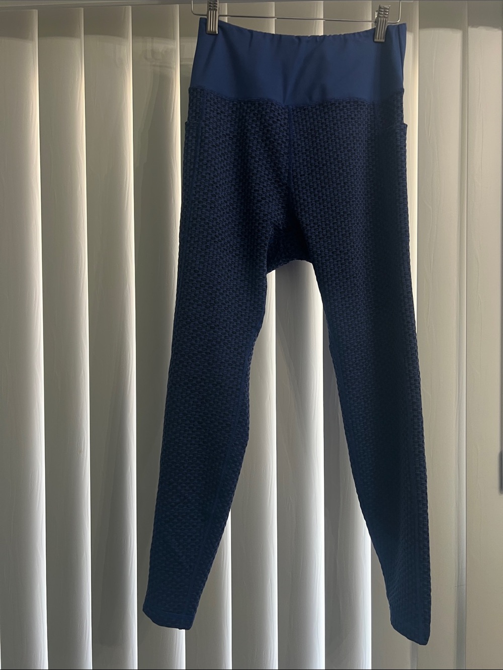 High-Waist Navy Textured Leggings